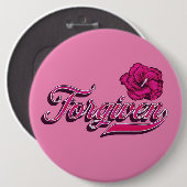 Vergeven Hibiscus Ronde Button 6,0 Cm (Voorkant /achterkant)