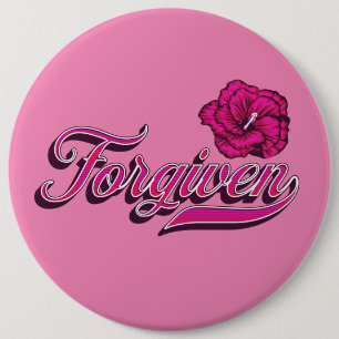 Vergeven Hibiscus Ronde Button 6,0 Cm