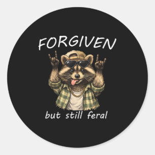 Vergeven Maar Toch Nog Wilde Wasbeer Grappige Quot Ronde Sticker