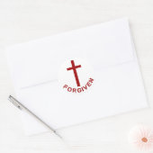 Vergeven rood kruis en Christelijk Ontwerp van de  Ronde Sticker (Envelop)