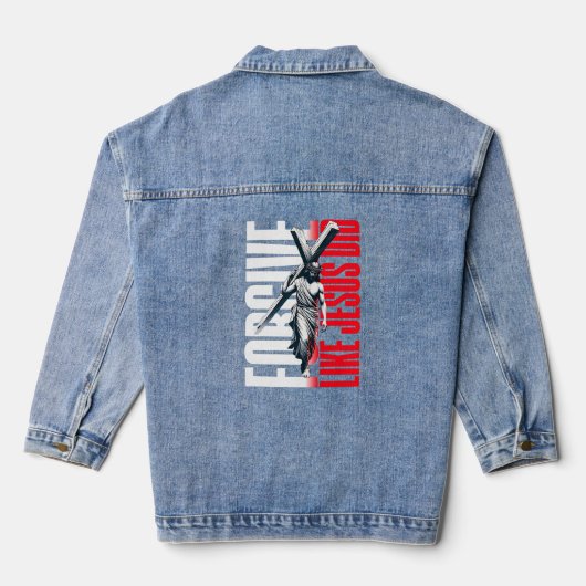 Vergeven zoals Jezus deed Denim Jacket (Achterkant)