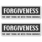 Vergeving, 2 in 1, Veganistisch Sticker (Voorkant)