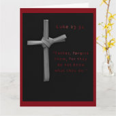 Vergeving Schrift Rood Zwart Elegant Pasen Kaart (Gele Bloem)