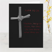 Vergeving Zwart Rood Religieus Kruis Pasen Kaart (Gele Bloem)