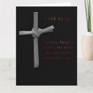 Vergeving Zwart Rood Religieus Kruis Pasen Kaart