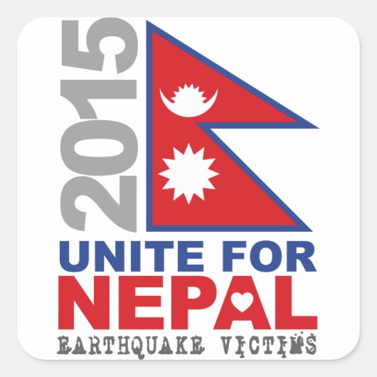 Vergezel voor hulp bij aardbevingen in Nepal Vierkante Sticker (Voorkant)