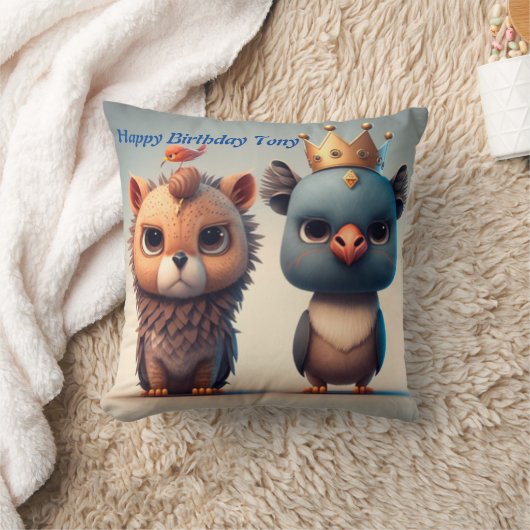 Vergiet twee wilde diervriendjes met kussen (Deken)