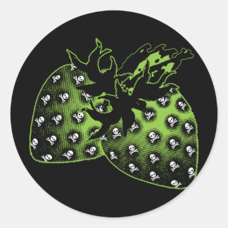 Vergif aardbeien ronde sticker
