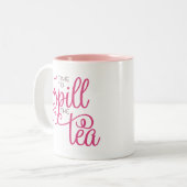 Vergif de Tea Quote Girly Pink Brown Coffee Mok (Voorkant links)