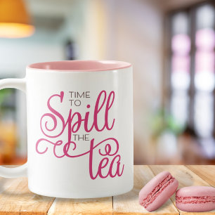 Vergif de Tea Quote Girly Pink Brown Coffee Mok
