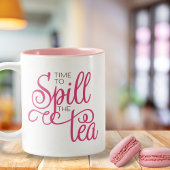 Vergif de Tea Quote Girly Pink Brown Coffee Mok