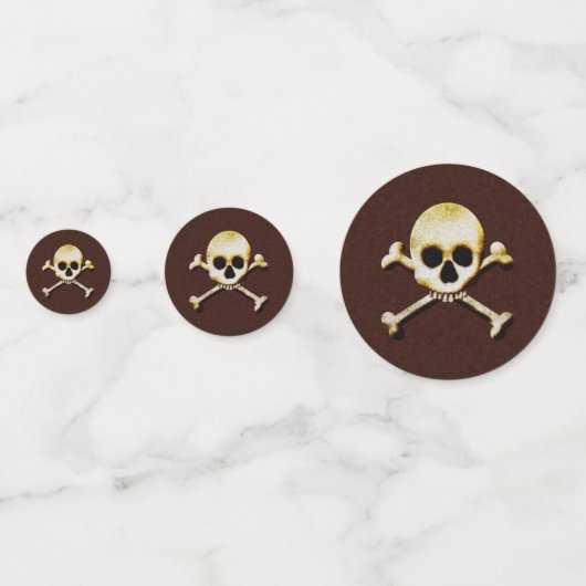 Vergif schedel en dwarsbeenontwerp confetti (Achterkanten)