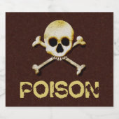 Vergif schedel en dwarsbeenontwerp sparkling wijnetiket (Enkel label)