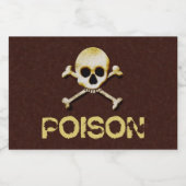 Vergif schedel en dwarsbeenontwerp sparkling wijnetiket (Enkel label)