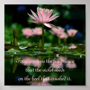 Vergiffenis is de geurstof die de violet omhult poster