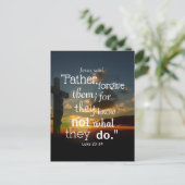 Vergiffenis Verse Verse Forgave hen Luke 23:34 Briefkaart (Staand voorkant)