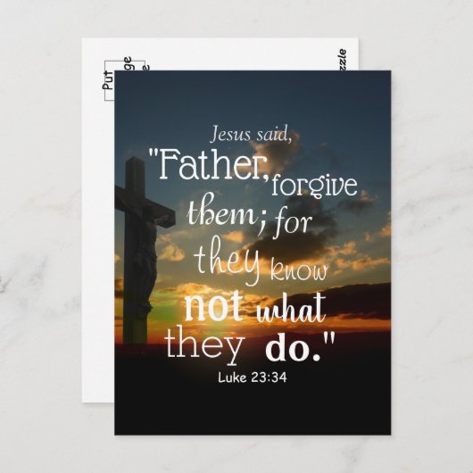 Vergiffenis Verse Verse Forgave hen Luke 23:34 Briefkaart (Voorkant / Achterkant)