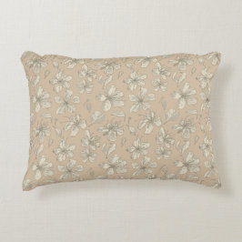 Vergifte bloesems op lichtbeige - naadloos patroon accent kussen