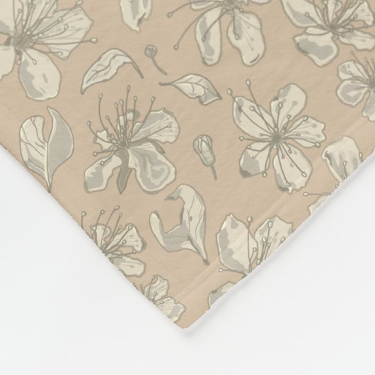 Vergifte bloesems op lichtbeige - naadloos patroon fleece deken (Hoek)