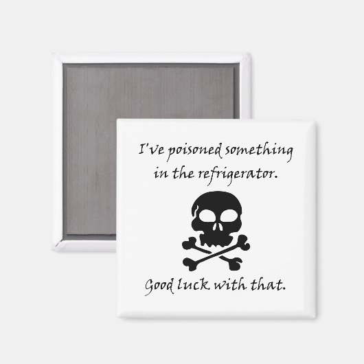 Vergiftigde koelkastschedel magneet (Voorkant / Achterkant)