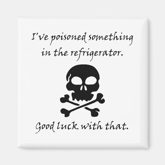 Vergiftigde koelkastschedel magneet (Voorkant)