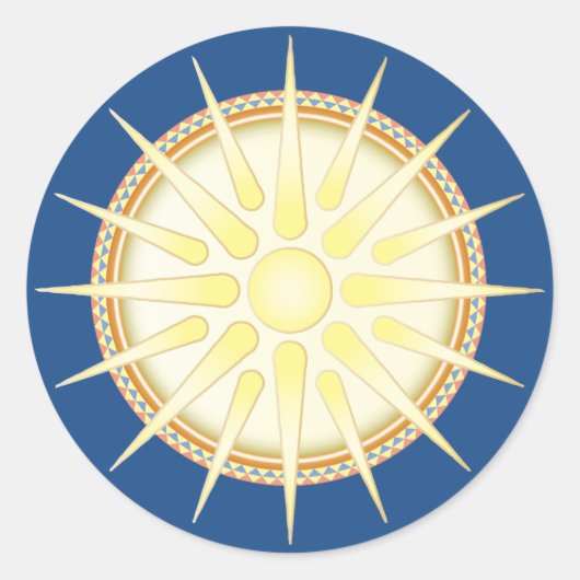 Vergina Sun Classic Glossy Ronde Sticker (Voorkant)