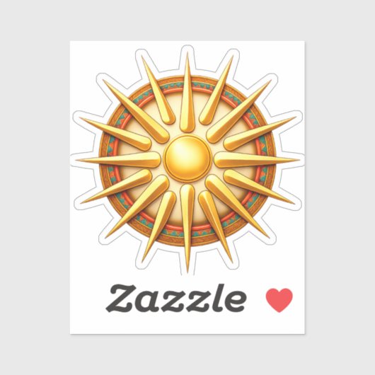 Vergina Sun Emblem – Ancient Macedonian Symbol Sticker (Vel)