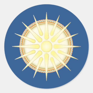 Vergina Sun Klassieke Glanzende Ronde Sticker