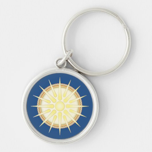 Vergina Sun Premium Ronde Sleutelhanger (Voorkant)