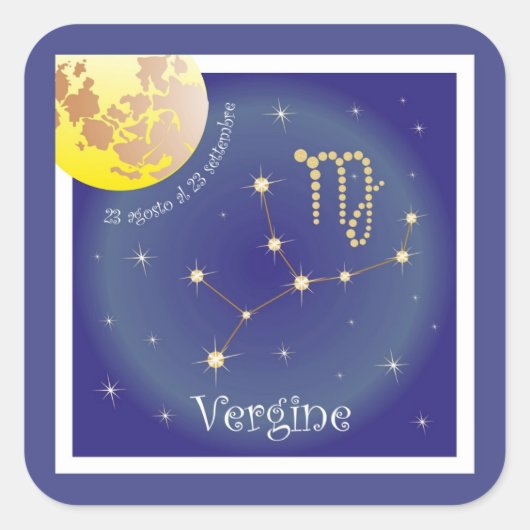 Vergine 23 agosto al 23 settembre Aufkleber Vierkante Sticker (Voorkant)