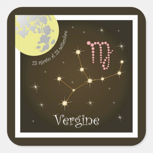 Vergine 23 agosto al 23 settembre Aufkleber Vierkante Sticker (Voorkant)