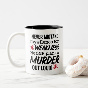 Vergis je nooit in mijn stille koffie grappige cit tweekleurige koffiemok