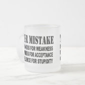 VERGIS JE NOOIT MATGLAS KOFFIEMOK (Voorkant links)