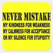 VERGIS JE NOOIT VIERKANTE STICKER (Voorkant)