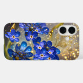 Vergis-mij-niet bloem met gouden accenten Case-Mate iPhone case (Achterkant (horizontaal))