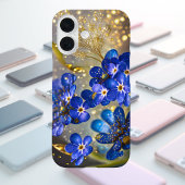 Vergis-mij-niet bloem met gouden accenten Case-Mate iPhone case