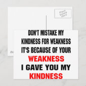 Vergis mijn verstand niet voor zwakheid briefkaart (Voorkant / Achterkant)