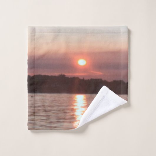 Verglaasde zonsondergang bad handdoek (Wasdoekje)