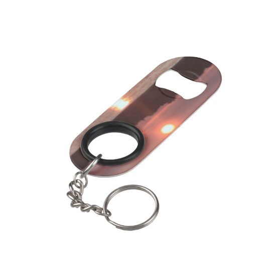 Verglaasde zonsondergang mini flessenopener (Achterkant Gekanteld)