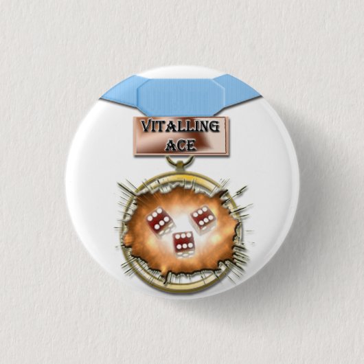 Verglazing medaille knop ronde button 3,2 cm (Voorkant)