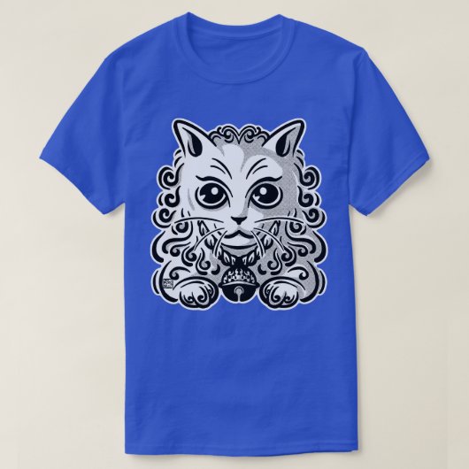 Vergoddelijkte witte kat t-shirt (Design voorkant)