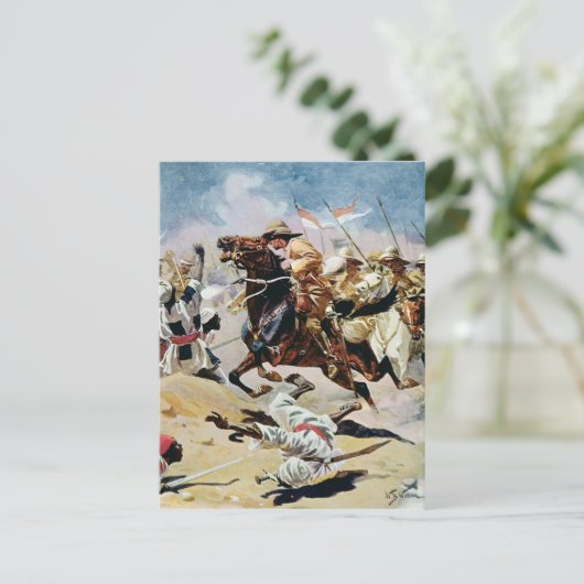 Vergoeding van de 21ste Lancers bij Omdurman Briefkaart (Staand voorkant)