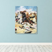 Vergoeding van de 21ste Lancers bij Omdurman Canvas Afdruk (Insitu (Houten vloer))