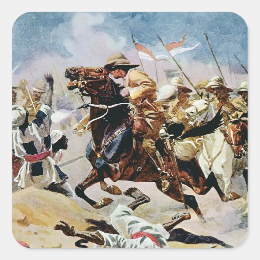 Vergoeding van de 21ste Lancers bij Omdurman Vierkante Sticker (Voorkant)