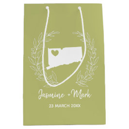 Vergoedingen voor bruiloft op Connecticut-kaart Medium Cadeauzakje