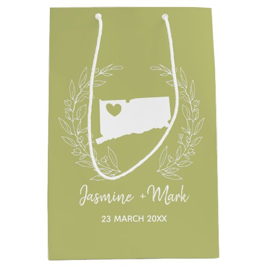 Vergoedingen voor bruiloft op Connecticut-kaart Medium Cadeauzakje (Voorkant)