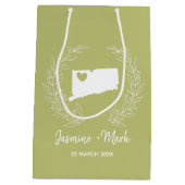 Vergoedingen voor bruiloft op Connecticut-kaart Medium Cadeauzakje (Achterkant)