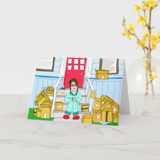 Vergrendel sociale afstand isolerende Humor Kaart (Gele Bloem)