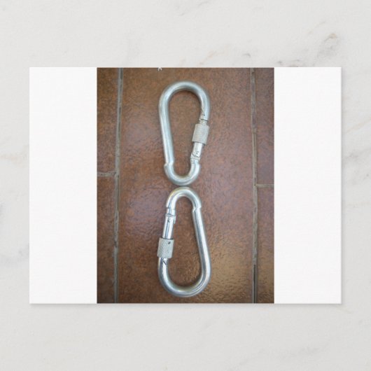 Vergrendeld: duurzaam stalen karabijnhaak ontwerp briefkaart (Voorkant)