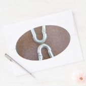 Vergrendeld: duurzaam stalen karabijnhaak ontwerp ovale sticker (Envelop)